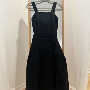 Casa Raki Teresa Linen Midi Dress Black XS